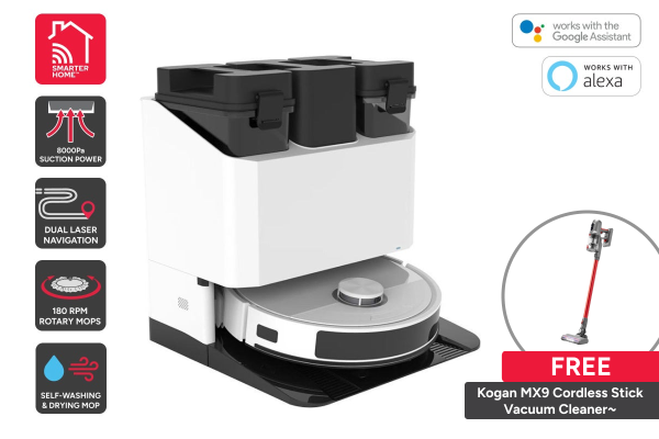 Máy lau nhà và làm khô Kogan SmarterHome™ LX20 Pro Ultra Robot Vacuum and Mop with Self-Cleaning and Drying